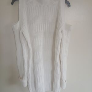 Derek Heart White Cowl Neck Sweater